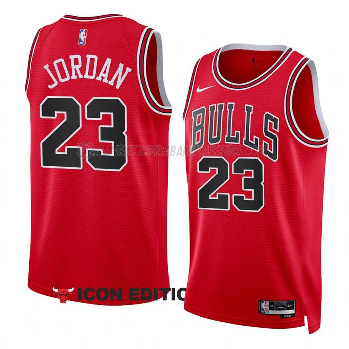 camiseta michael jordan chicago bulls de 23 hombre icon edition 2023 rojo