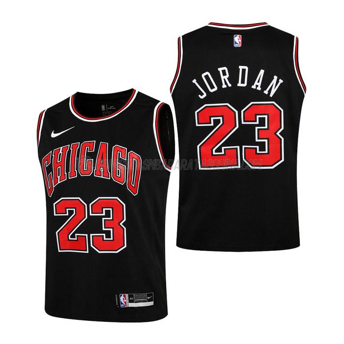 camiseta michael jordan chicago bulls de 23 niños statement edition 2019 negro