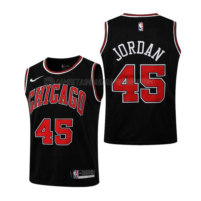 camiseta michael jordan chicago bulls de 45 niños statement edition 2019 negro