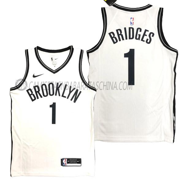 camiseta mikal bridges brooklyn nets de 1 hombre association edition 2023 blanco