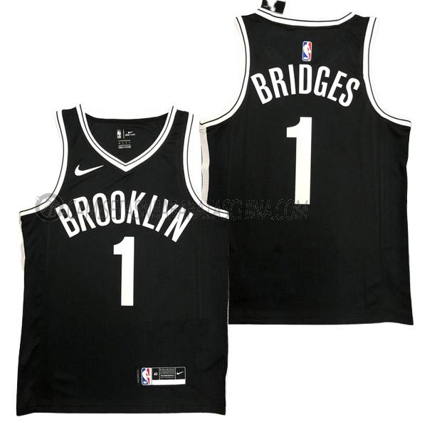 camiseta mikal bridges brooklyn nets de 1 hombre icon edition 2023 negro