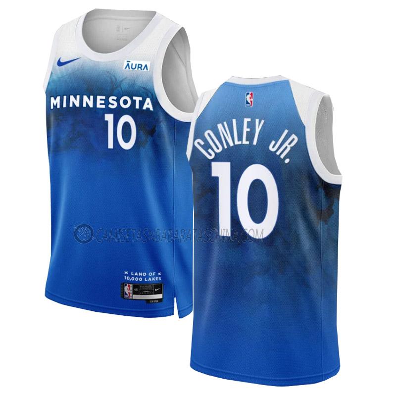 camiseta mike conley jr minnesota timberwolves de 10 hombre city edition 2023-24 azul