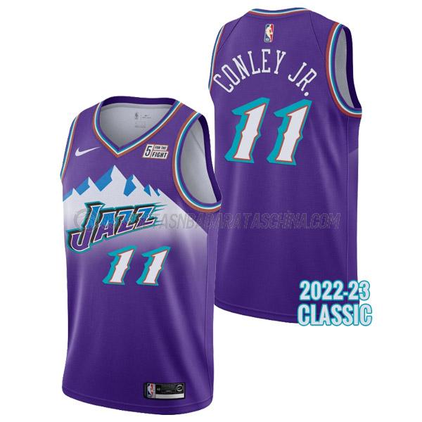 camiseta mike conley jr utah jazz de 11 hombre classic edition 2023 púrpura