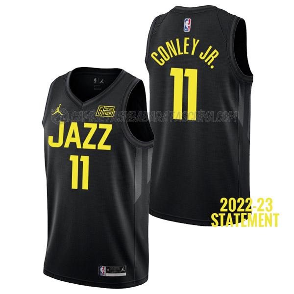 camiseta mike conley jr utah jazz de 11 hombre statement edition 2023 negro