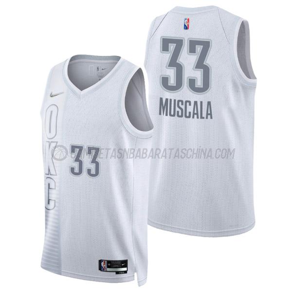 camiseta mike muscala oklahoma city thunder de 33 hombre city edition 2022 blanco