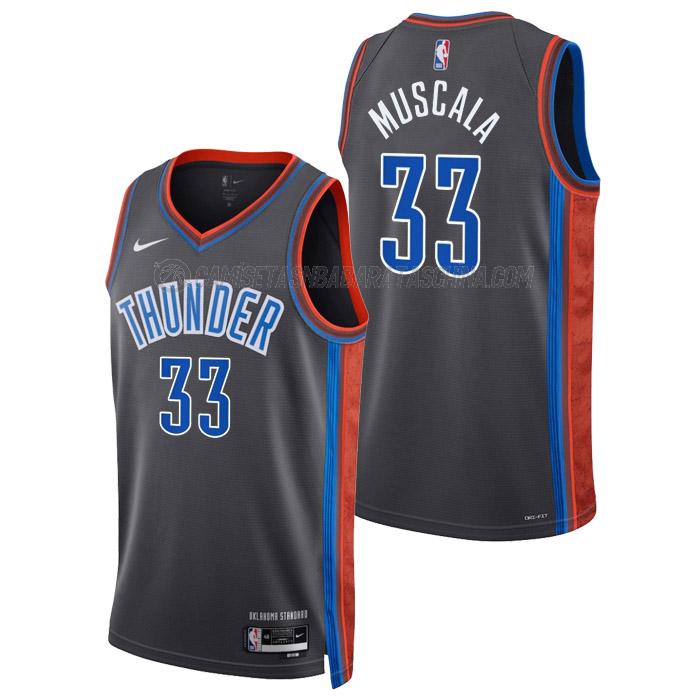 camiseta mike muscala oklahoma city thunder de 33 hombre city edition 2023 gris