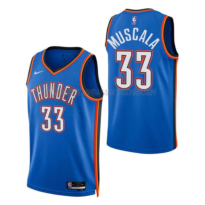 camiseta mike muscala oklahoma city thunder de 33 hombre icon edition 2023 azul