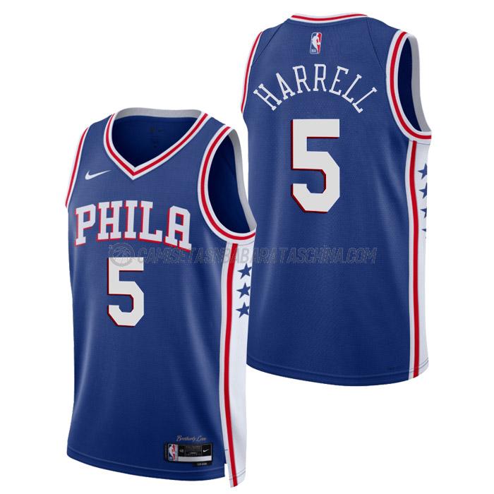 camiseta montrezl harrell philadelphia 76ers de 5 hombre icon edition 2023 azul