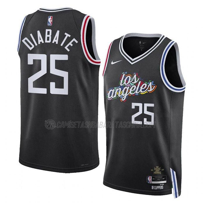 camiseta moussa diabate los angeles clippers de 25 hombre city edition 2023 negro