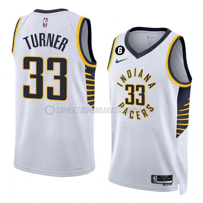 camiseta myles turner indiana pacers de 33 hombre association edition 2023 blanco