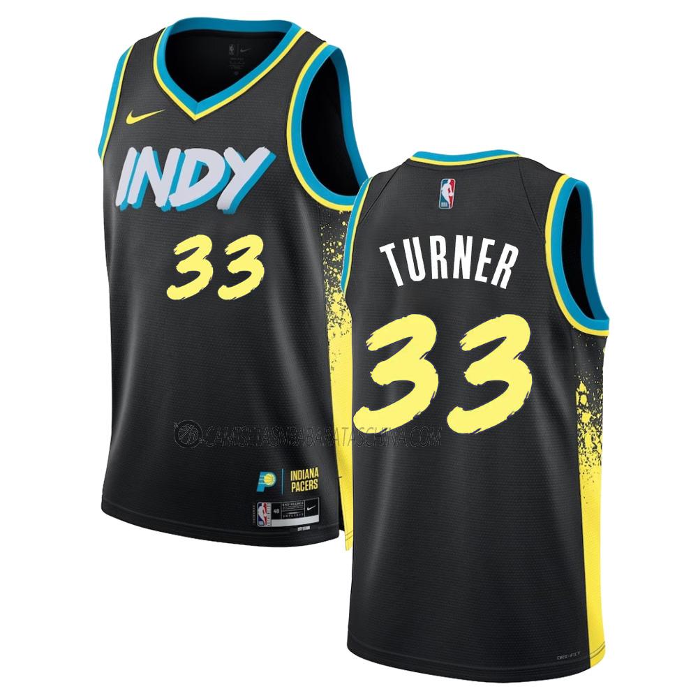 camiseta myles turner indiana pacers de 33 hombre city edition 2023-24 negro