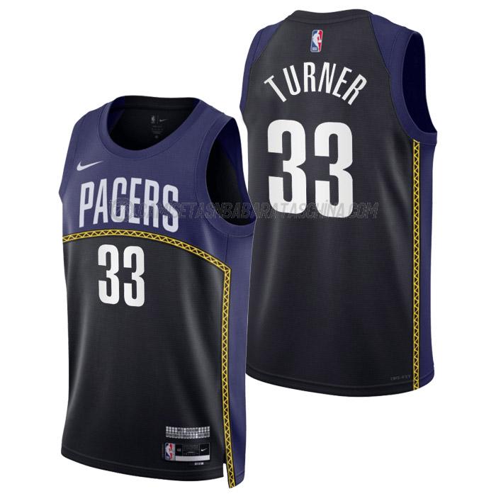 camiseta myles turner indiana pacers de 33 hombre city edition 2023 negro