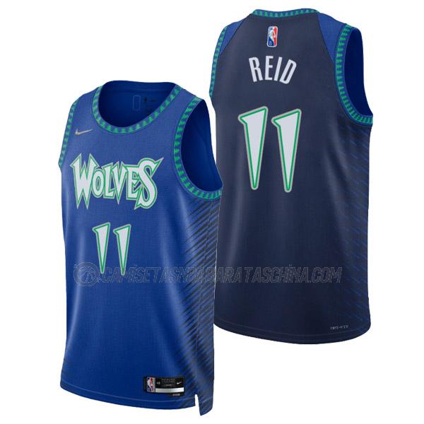 camiseta naz reid minnesota timberwolves de 11 hombre city edition 2022 azul