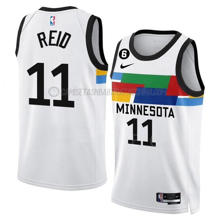 camiseta naz reid minnesota timberwolves de 11 hombre city edition 2023 blanco