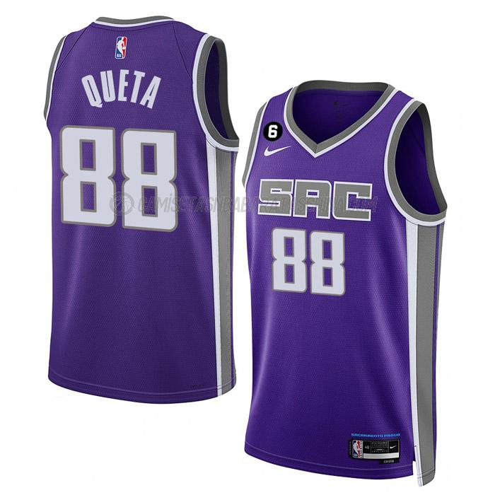 camiseta neemias queta sacramento kings de 88 hombre icon edition 2023 púrpura