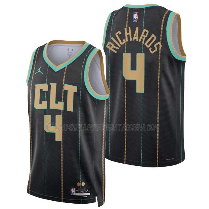 camiseta nick richards charlotte hornets de 4 hombre city edition 2023 negro