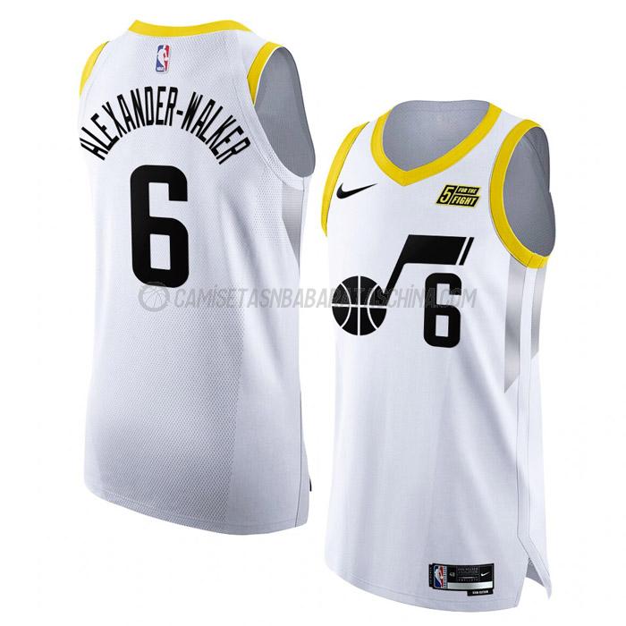 camiseta nickeil alexander-walker utah jazz de 6 hombre association edition 2023 blanco