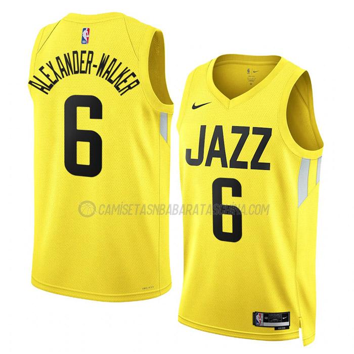 camiseta nickeil alexander-walker utah jazz de 6 hombre icon edition 2023 amarillo