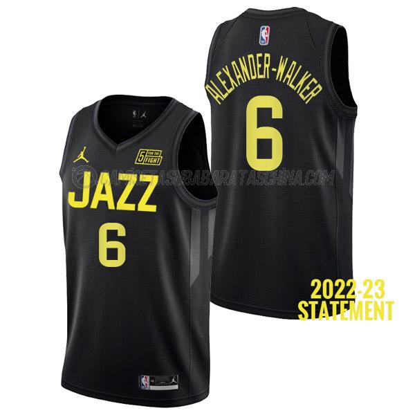 camiseta nickeil alexander-walker utah jazz de 6 hombre statement edition 2023 negro