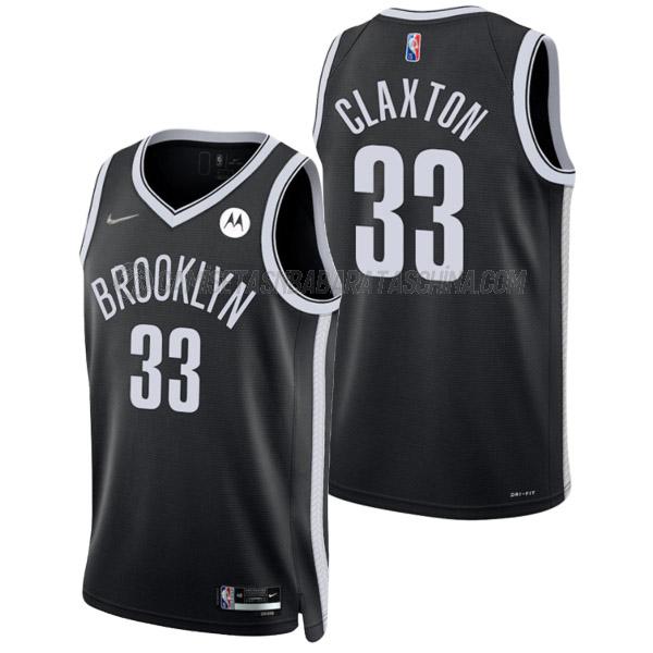 camiseta nicolas claxton brooklyn nets de 33 hombre icon edition 2022 negro