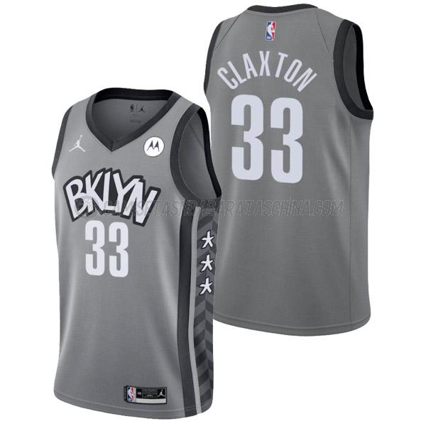 camiseta nicolas claxton brooklyn nets de 33 hombre statement edition 2022 gris