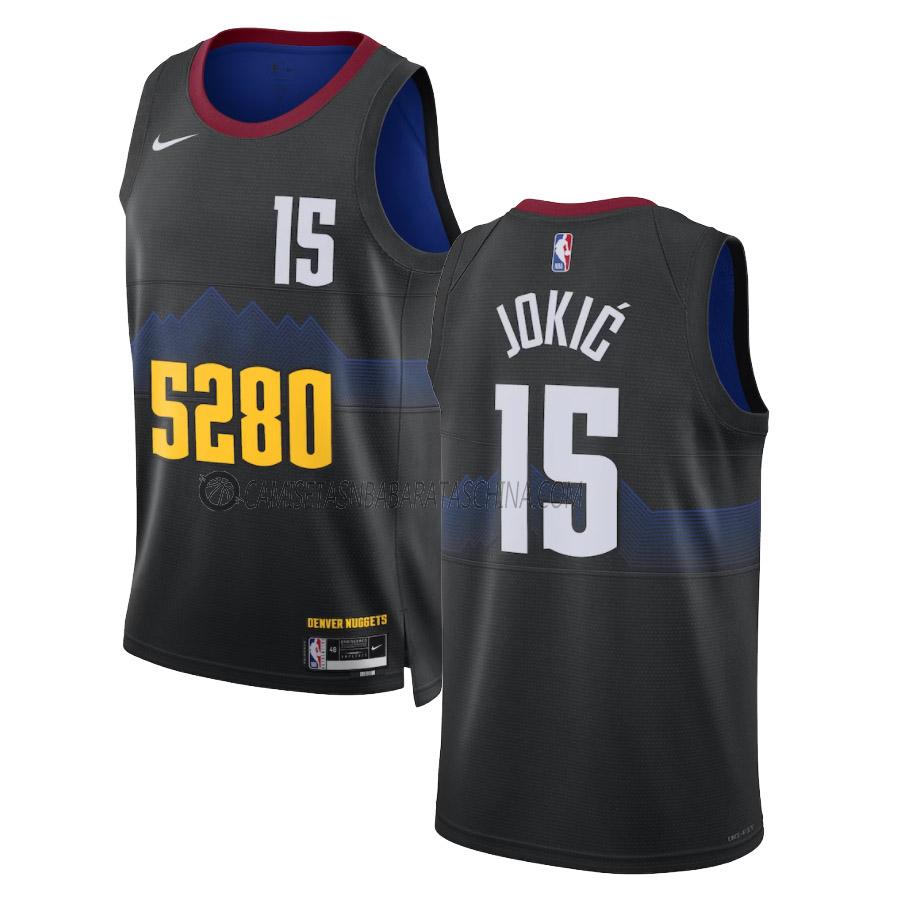 camiseta nikola jokic denver nuggets de 15 hombre city edition 2023-24 negro