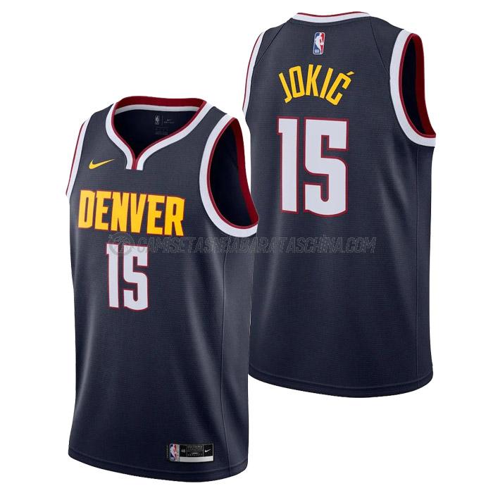 camiseta nikola jokic denver nuggets de 15 hombre icon edition 2023 azul marino