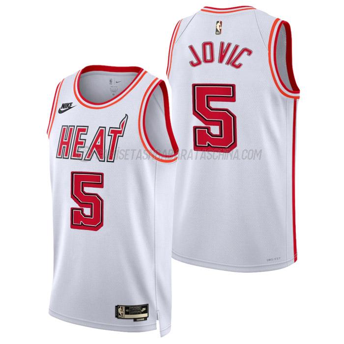 camiseta nikola jovic miami heat de 5 hombre classic edition 2023 blanco