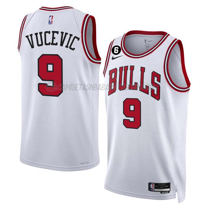 camiseta nikola vucevic chicago bulls de 9 hombre association edition 2023 blanco