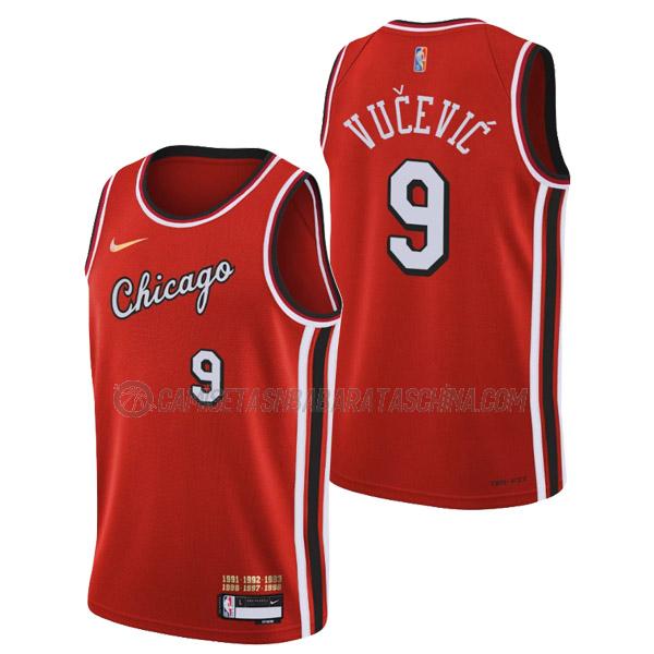 camiseta nikola vucevic chicago bulls de 9 hombre city edition 2022 rojo