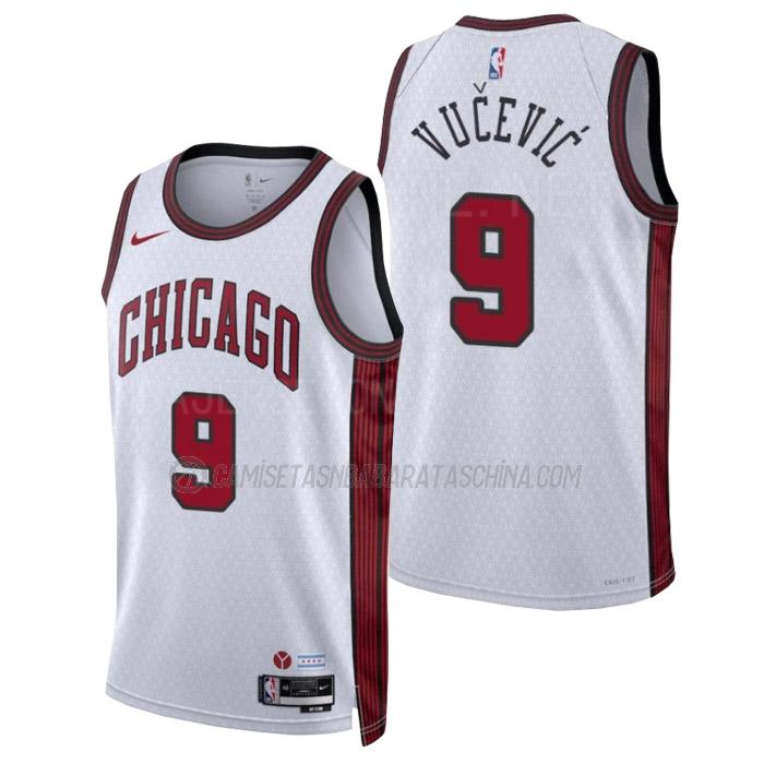 camiseta nikola vucevic chicago bulls de 9 hombre city edition 2023 blanco