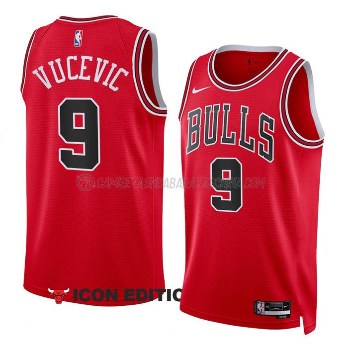 camiseta nikola vucevic chicago bulls de 9 hombre icon edition 2023 rojo