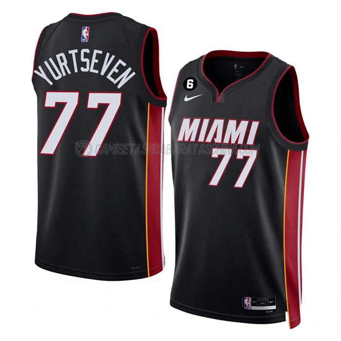 camiseta omer yurtseven miami heat de 6 hombre icon edition 2023 negro