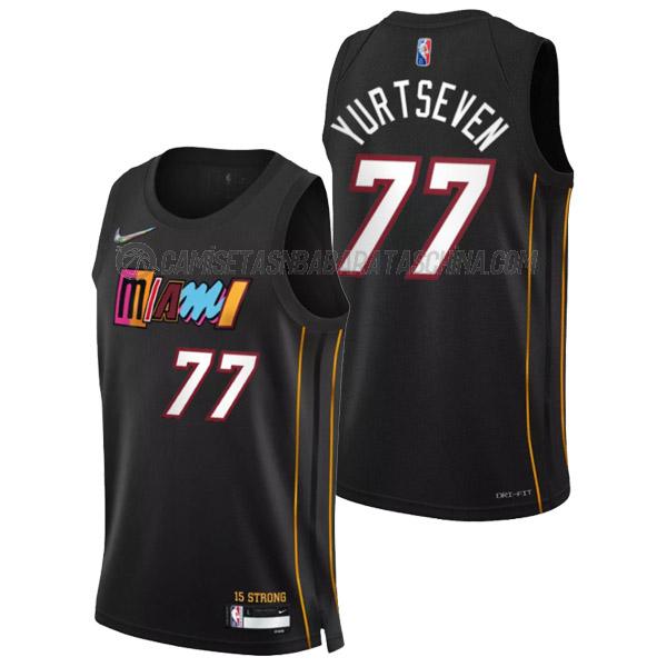 camiseta omer yurtseven miami heat de 77 hombre city edition 2022 negro