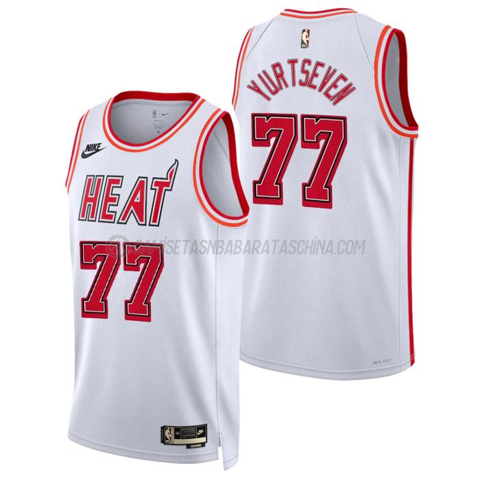 camiseta omer yurtseven miami heat de 77 hombre classic edition 2023 blanco