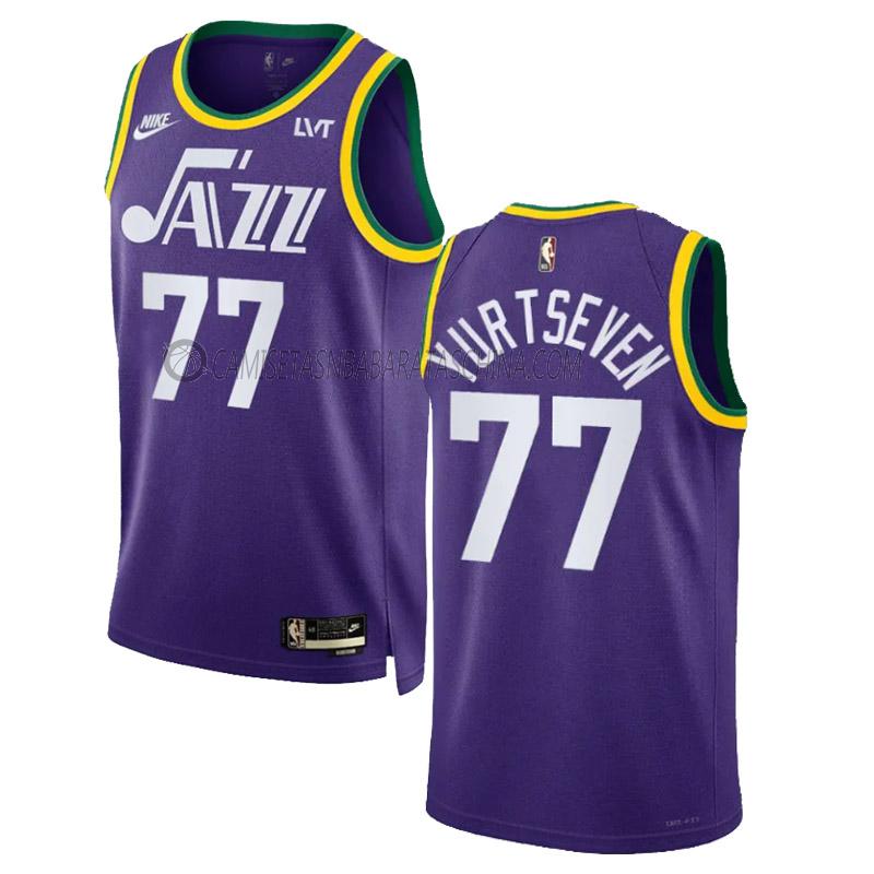 camiseta omer yurtseven utah jazz de 77 hombre classic edition 2023-24 púrpura