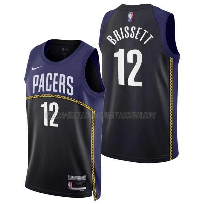 camiseta oshae brissett indiana pacers de 12 hombre city edition 2023 negro