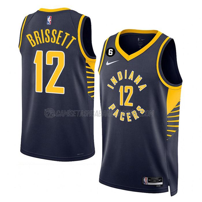 camiseta oshae brissett indiana pacers de 12 hombre icon edition 2023 azul marino