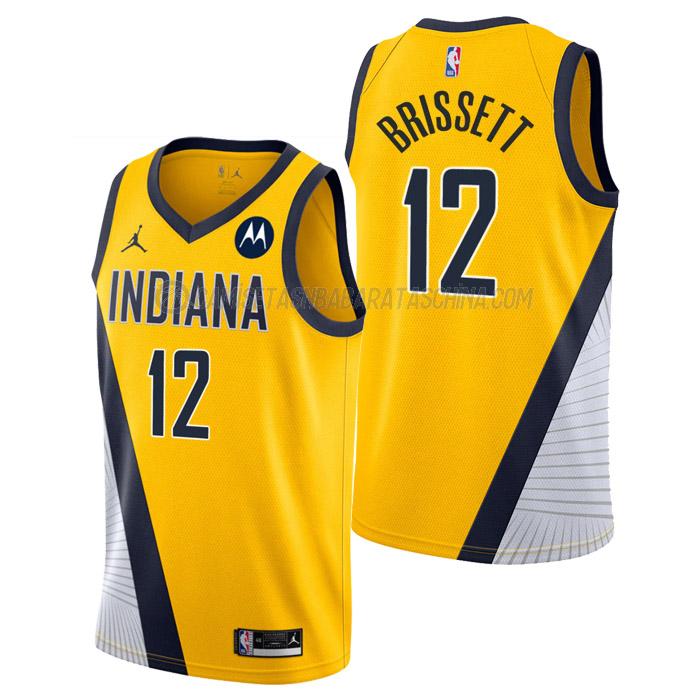 camiseta oshae brissett indiana pacers de 12 hombre statement edition 2023 amarillo