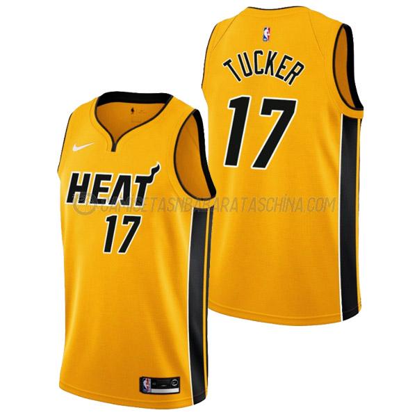 camiseta p.j. tucker miami heat de 17 hombre earned edition 2022 amarillo