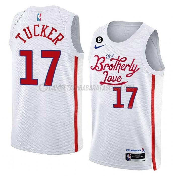 camiseta p.j. tucker philadelphia 76ers de 17 hombre city edition 2023 blanco