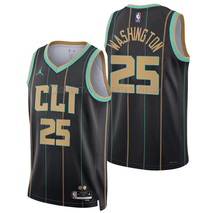 camiseta p.j. washington charlotte hornets de 25 hombre city edition 2023 negro