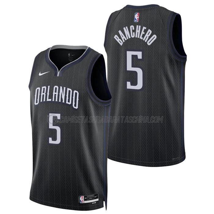 camiseta paolo banchero orlando magic de 5 hombre city edition 2023 negro