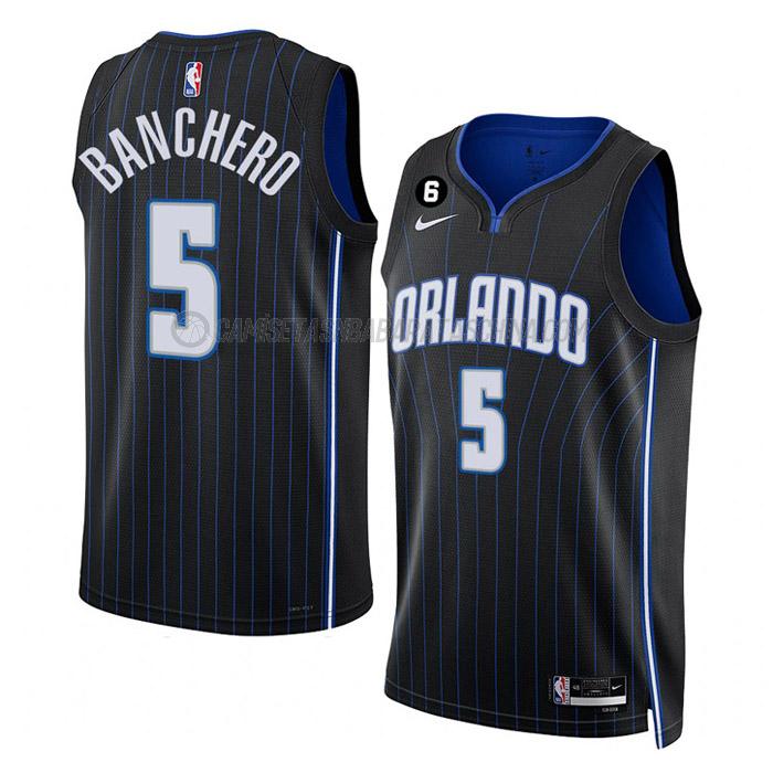 camiseta paolo banchero orlando magic de 5 hombre icon edition 2023 negro