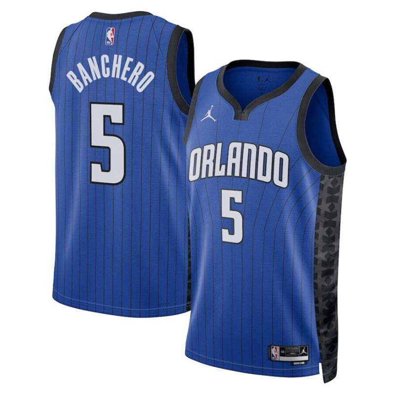 camiseta paolo banchero orlando magic de 5 hombre statement edition 2023 azul