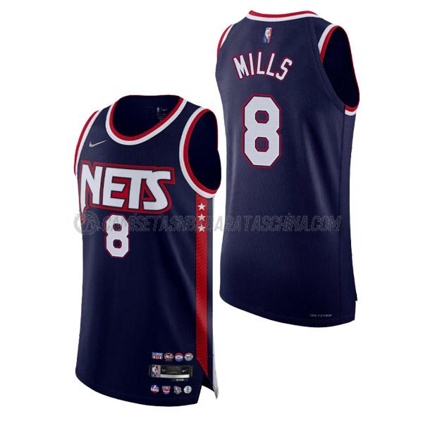 camiseta patty mills brooklyn nets de 8 hombre city edition 2022 azul marino