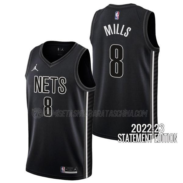 camiseta patty mills brooklyn nets de 8 hombre statement edition 2023 negro