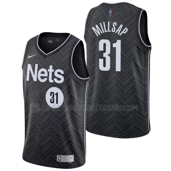 camiseta paul millsap brooklyn nets de 31 hombre earned edition 2022 negro