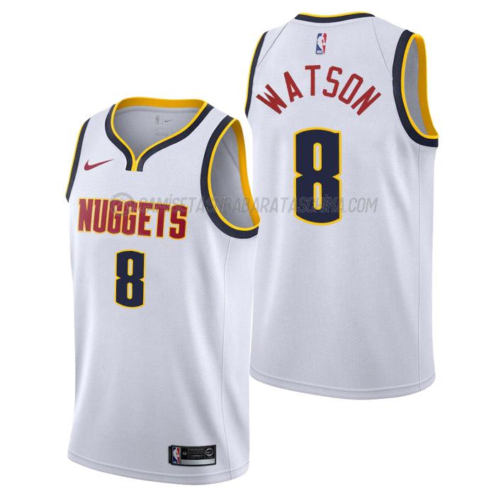 camiseta peyton watson denver nuggets de 8 hombre association edition 2023 blanco