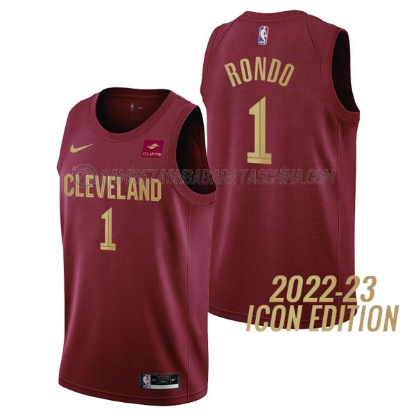 camiseta rajon rondo cleveland cavaliers de 1 hombre icon edition 2023 rojo